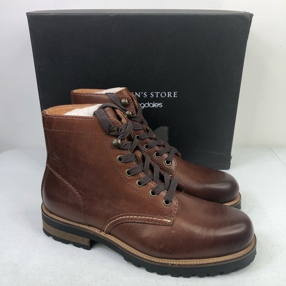 BLOOMINGDALES The Mens Store Leather Lace Up Boots - Picture 1 of 9